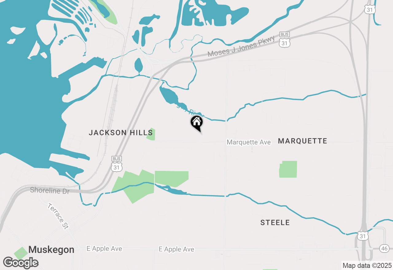 Map of 635 Leonard Avenue, Muskegon, MI 49442