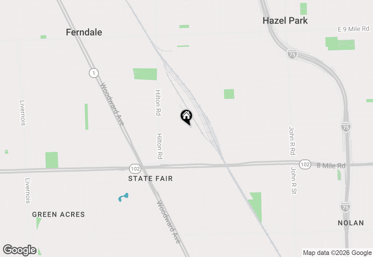 Map of 800 Jewell Street, Ferndale, MI 48220
