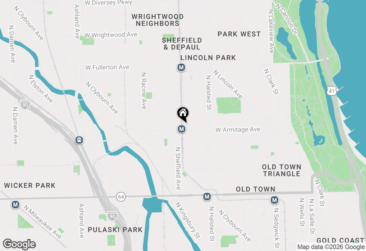 Map of 2016 N Bissell Street, Chicago, IL 60614
