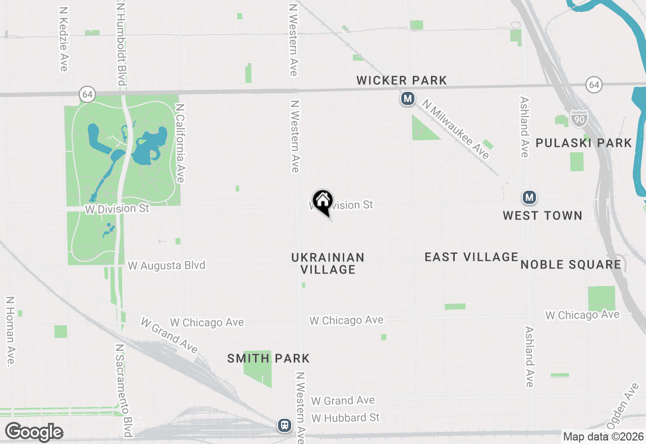 Map of 1122 N Oakley Boulevard #C, Chicago, IL 60622