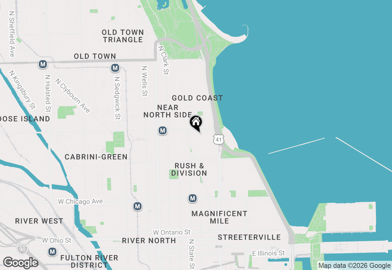 Map of 30 E Elm Street #5C, Chicago, IL 60611
