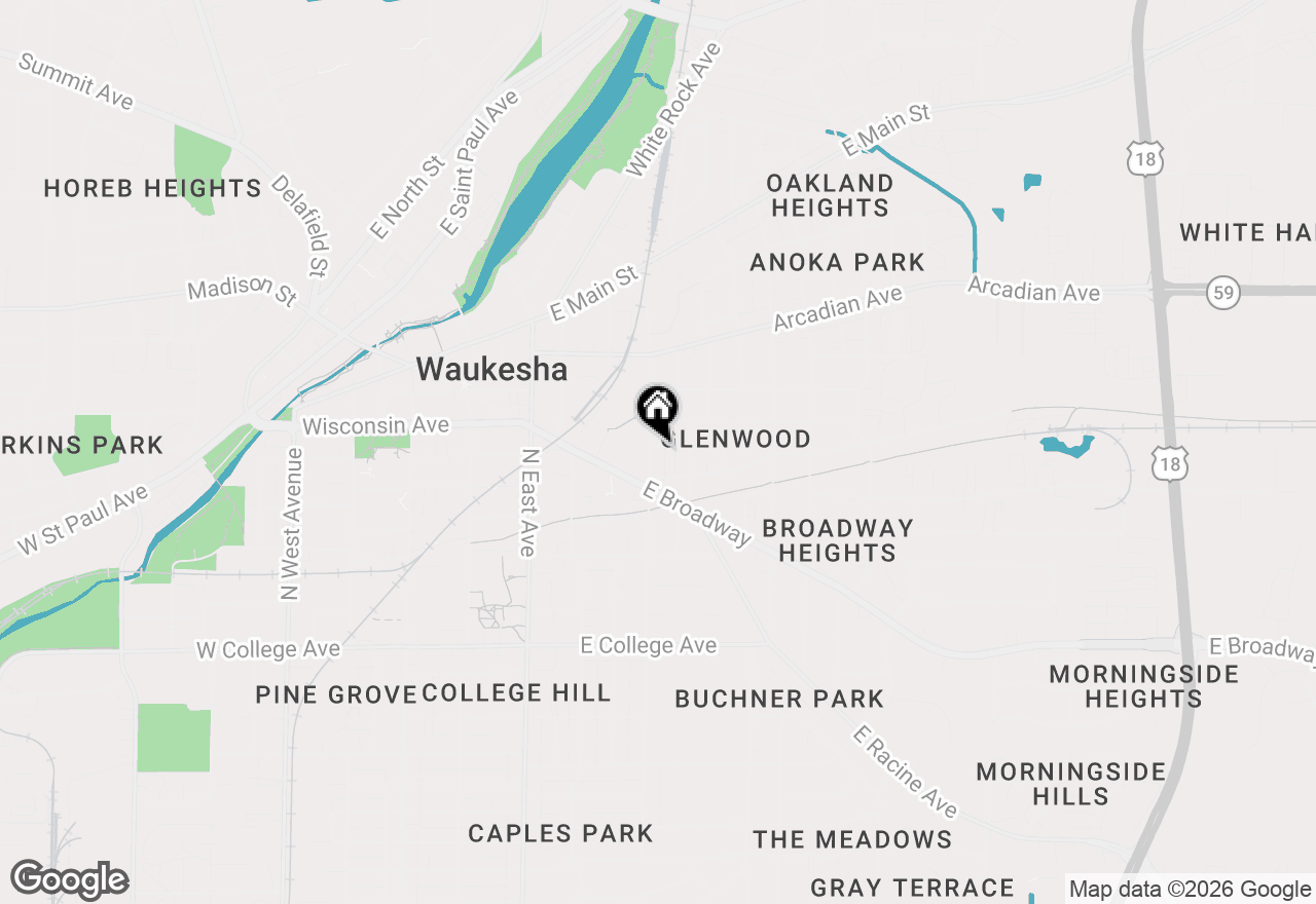 Map of 527 N Hartwell Ave, Waukesha, WI 53186