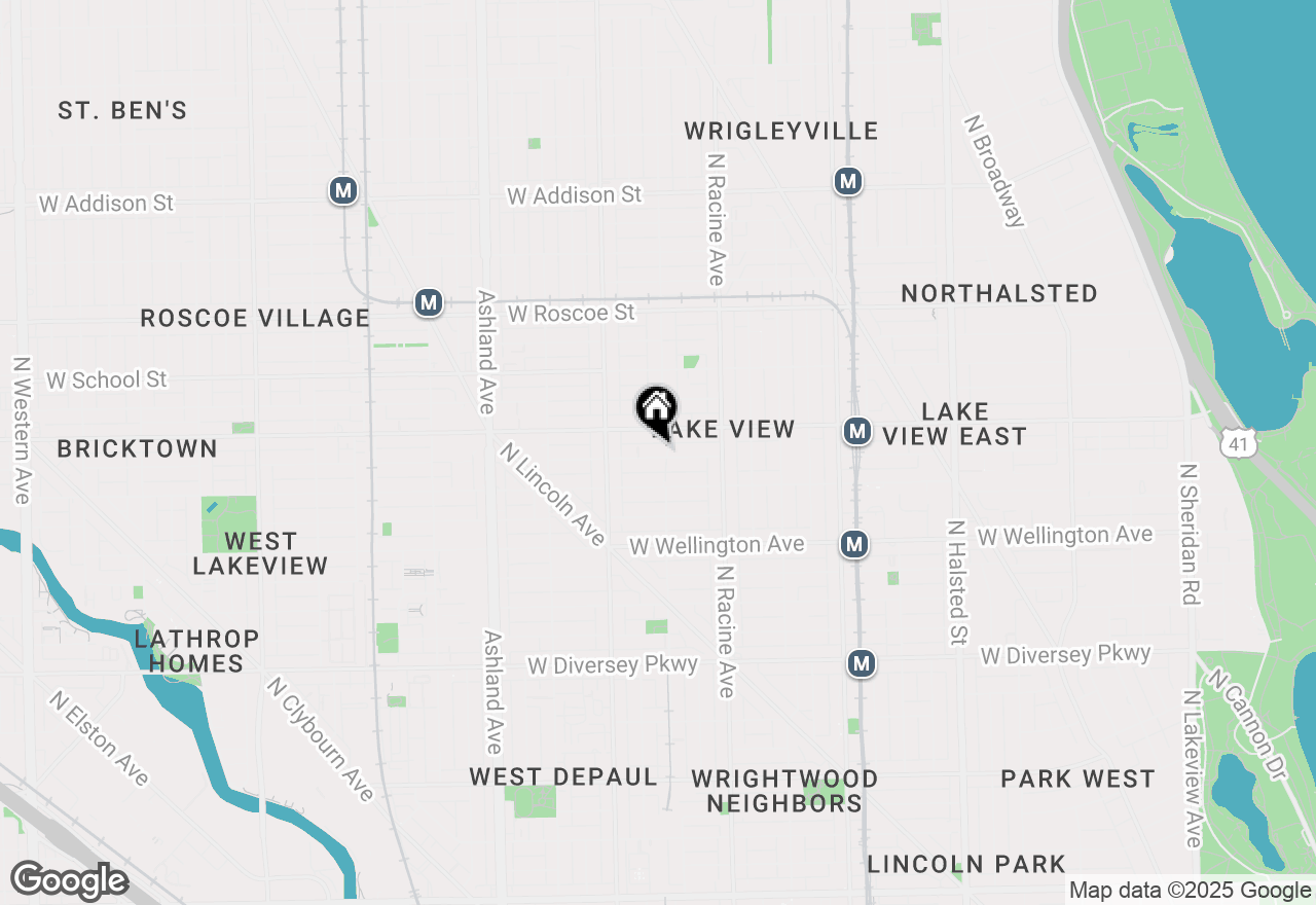 Map of 1306 W Fletcher Street #1E, Chicago, IL 60657