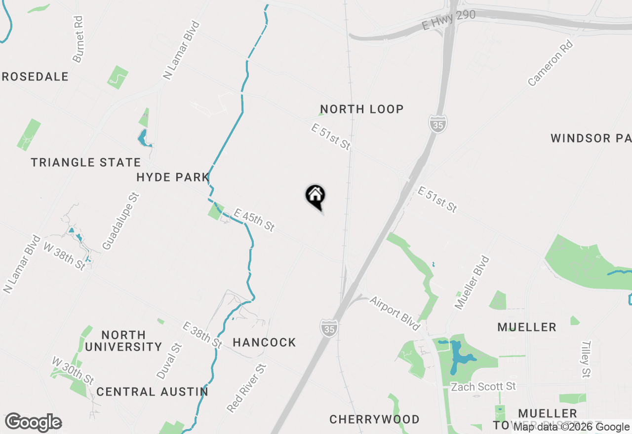 Map of 4604 Red River St #A, Austin, TX 78751