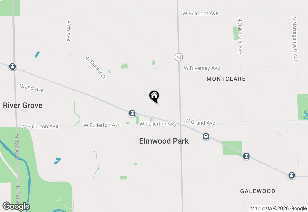 Map of 2511 N 74th Avenue #3, Elmwood Park, IL 60707
