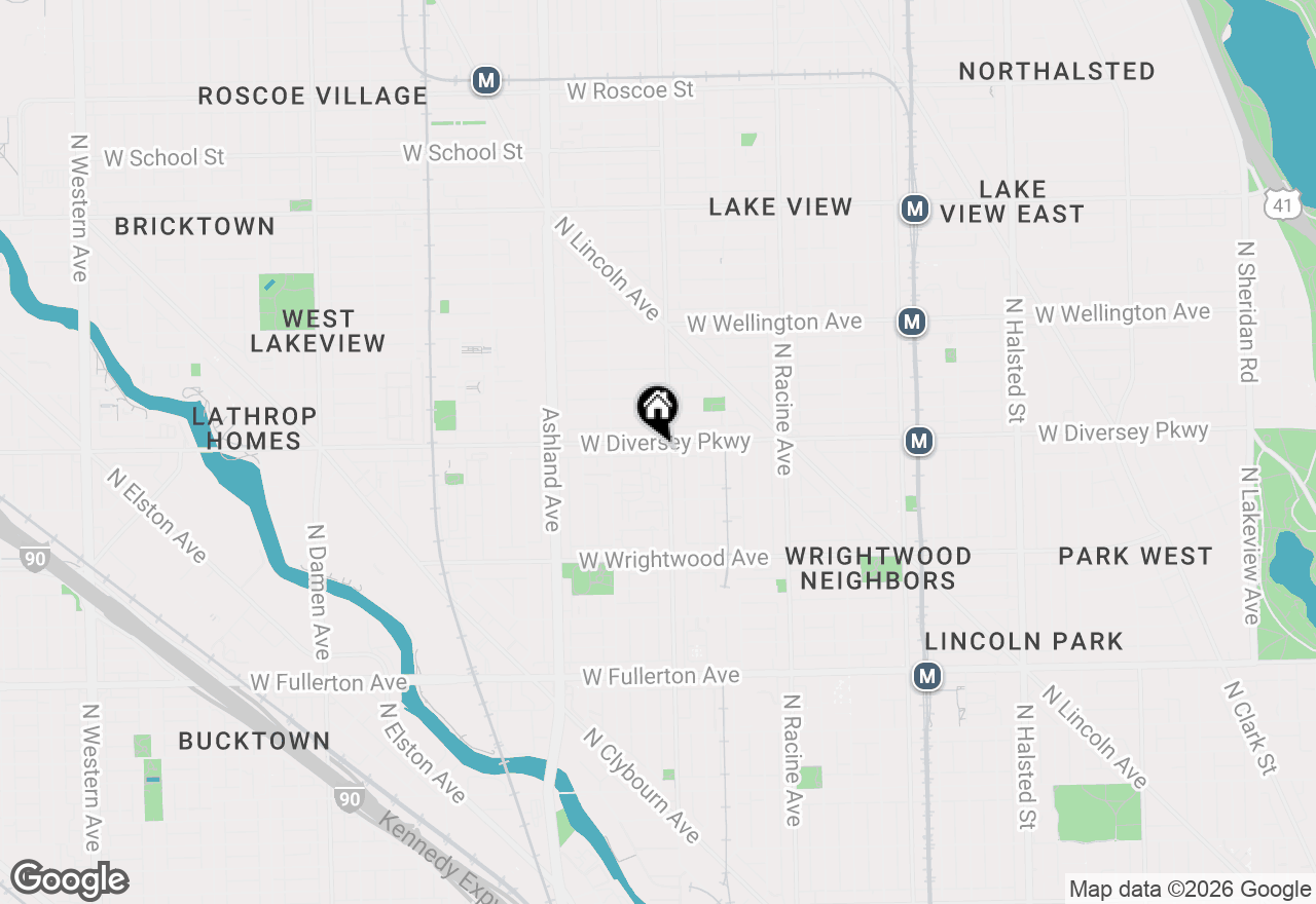 Map of 1409 W Diversey Parkway #206, Chicago, IL 60614