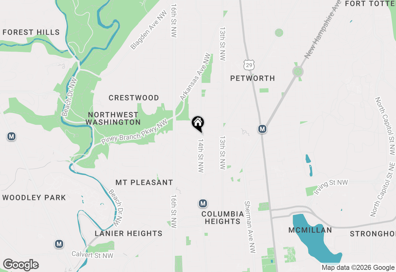 Map of 1402 Perry Place Nw, Washington, DC 20010