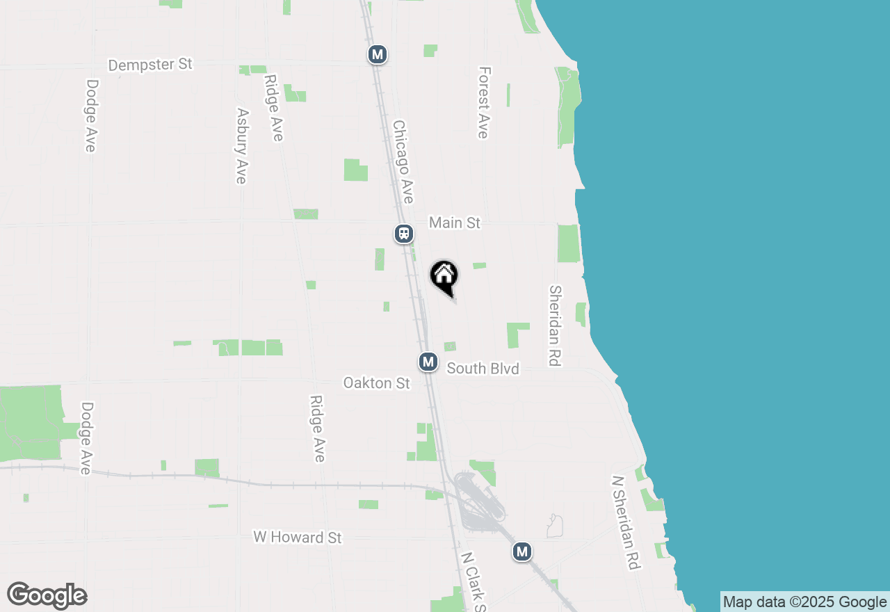 Map of 680 Hinman Avenue #2H, Evanston, IL 60202