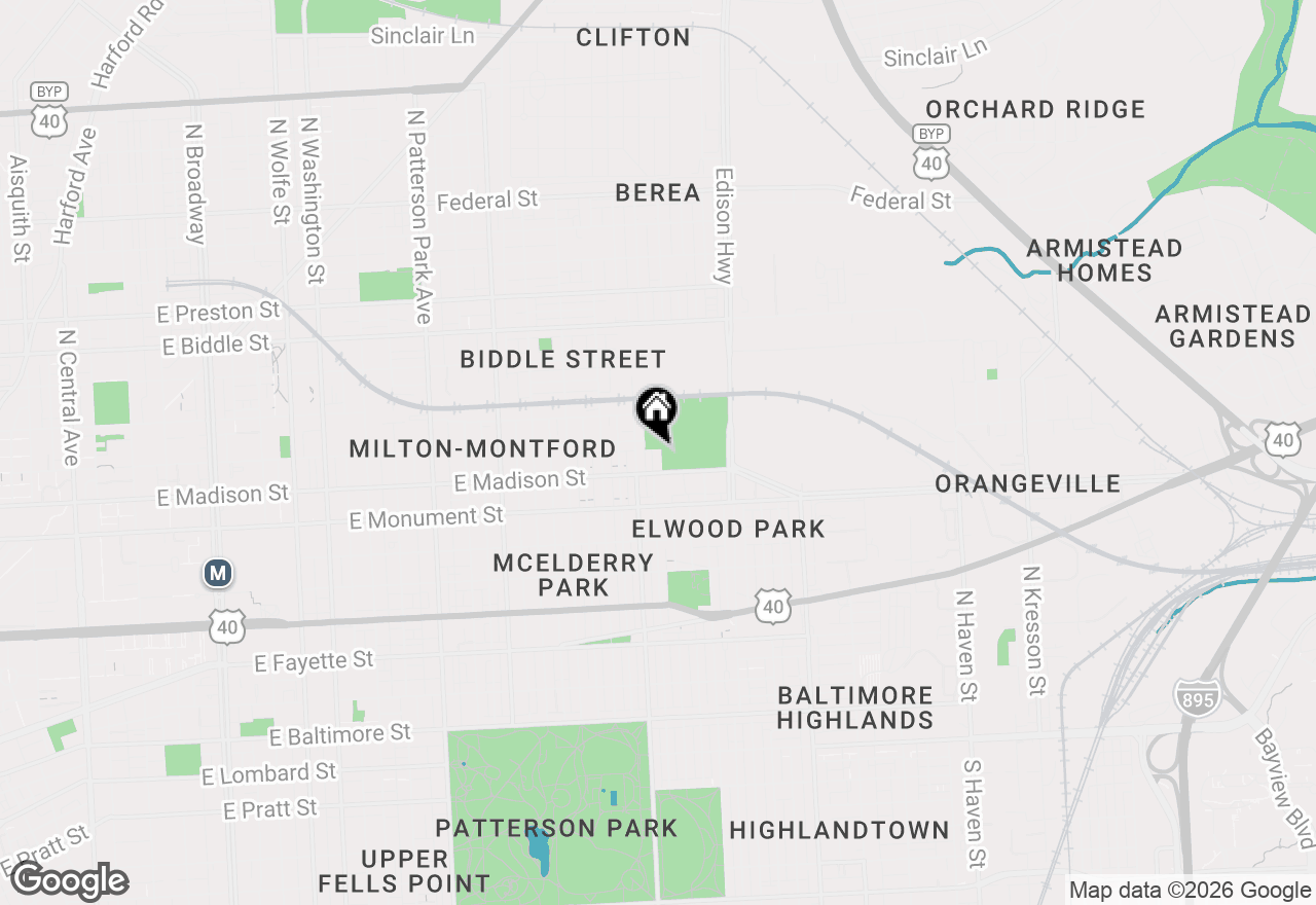 Map of 819 N Curley Street, Baltimore, MD 21205