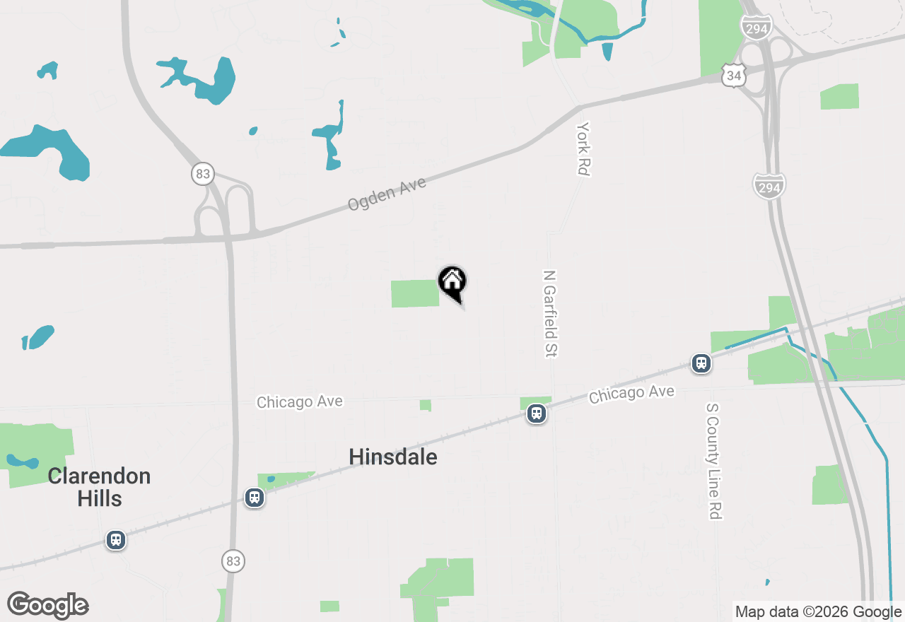 Map of 218 W Hickory Street, Hinsdale, IL 60521