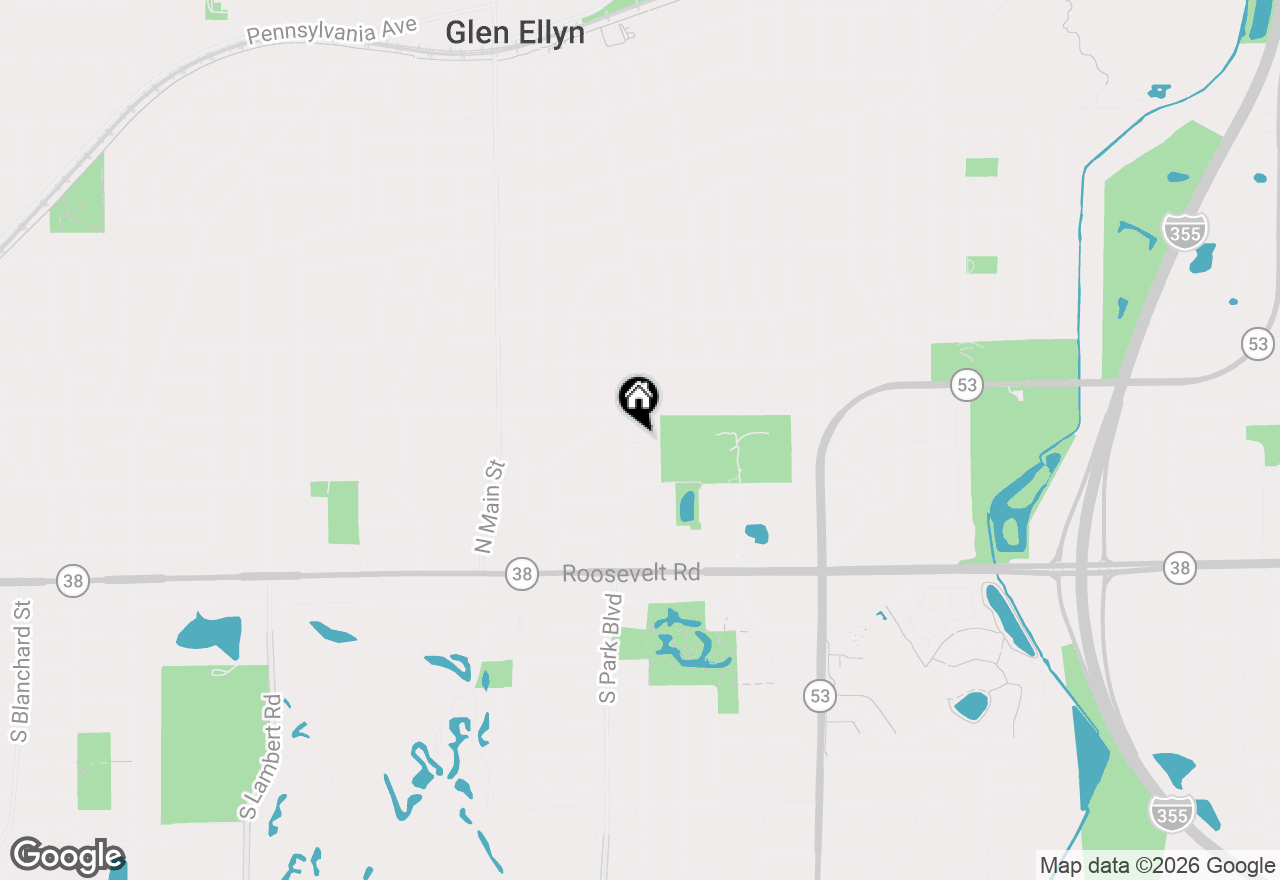 Map of 117 N Park Boulevard, Glen Ellyn, IL 60137