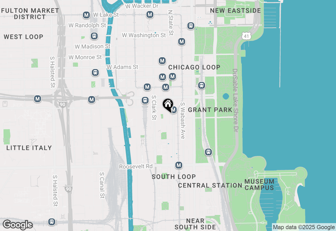 Map of 633 S Plymouth Court #707, Chicago, IL 60605