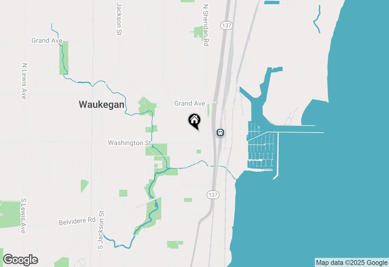 Map of 34 N Genesee Street, Waukegan, IL 60085