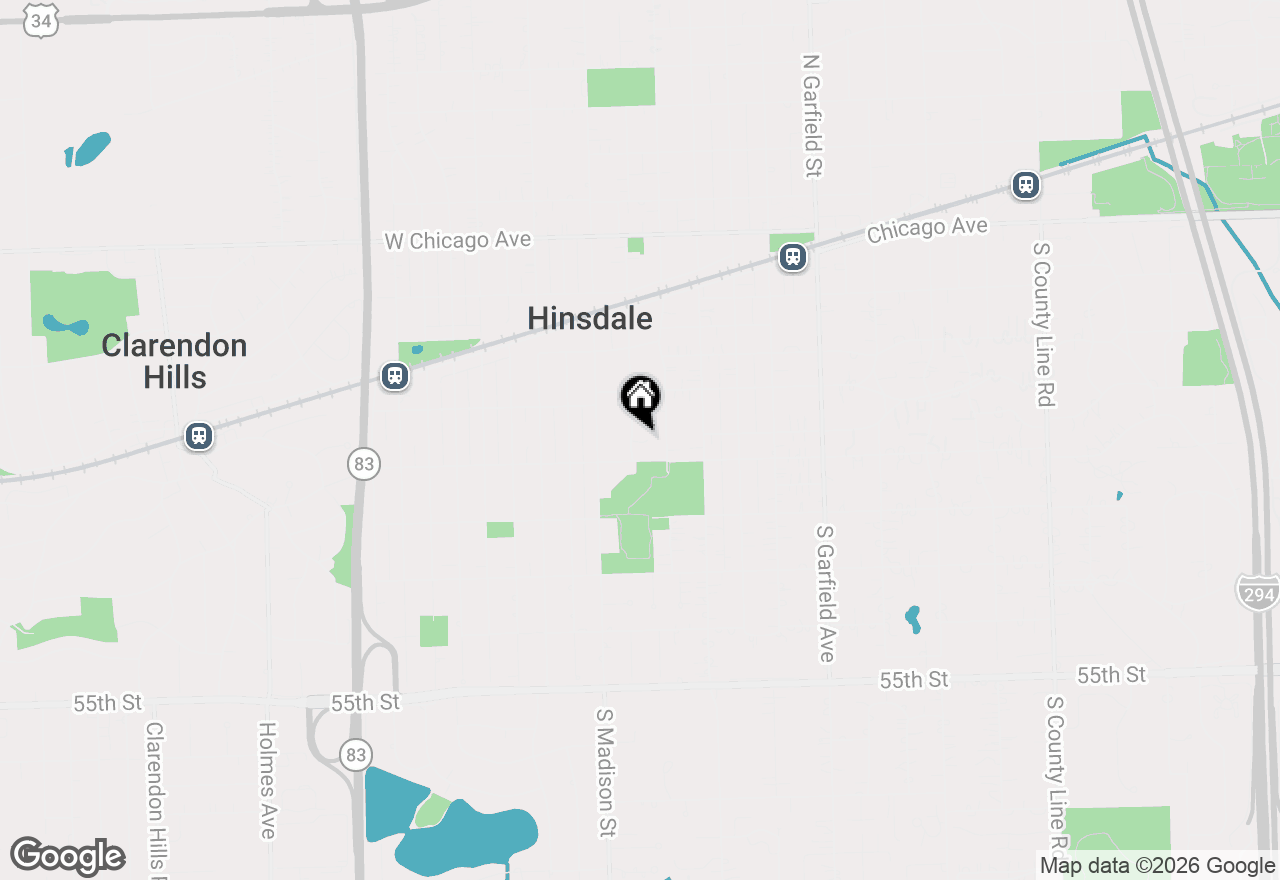 Map of 443 S Clay Street, Hinsdale, IL 60521