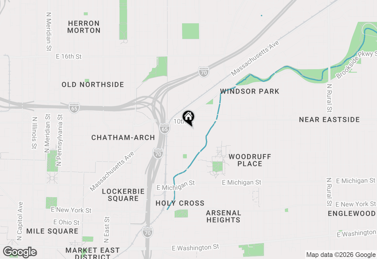 Map of 1204 Polk Street, Indianapolis, IN 46202