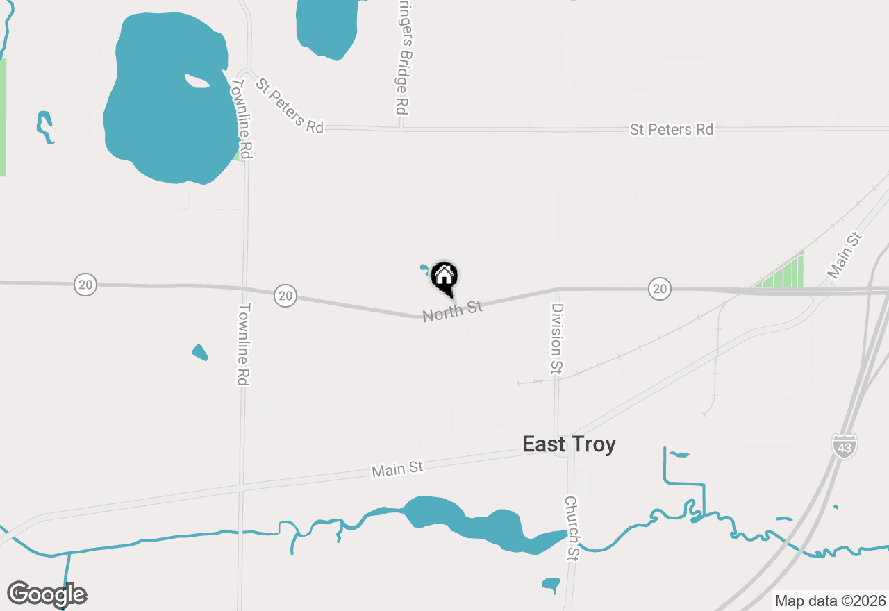 Map of 3042 North St, East Troy, WI 53120