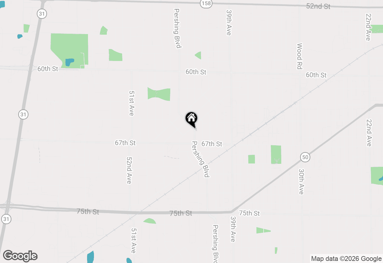 Map of 6536 Pershing Blvd, Kenosha, WI 53142