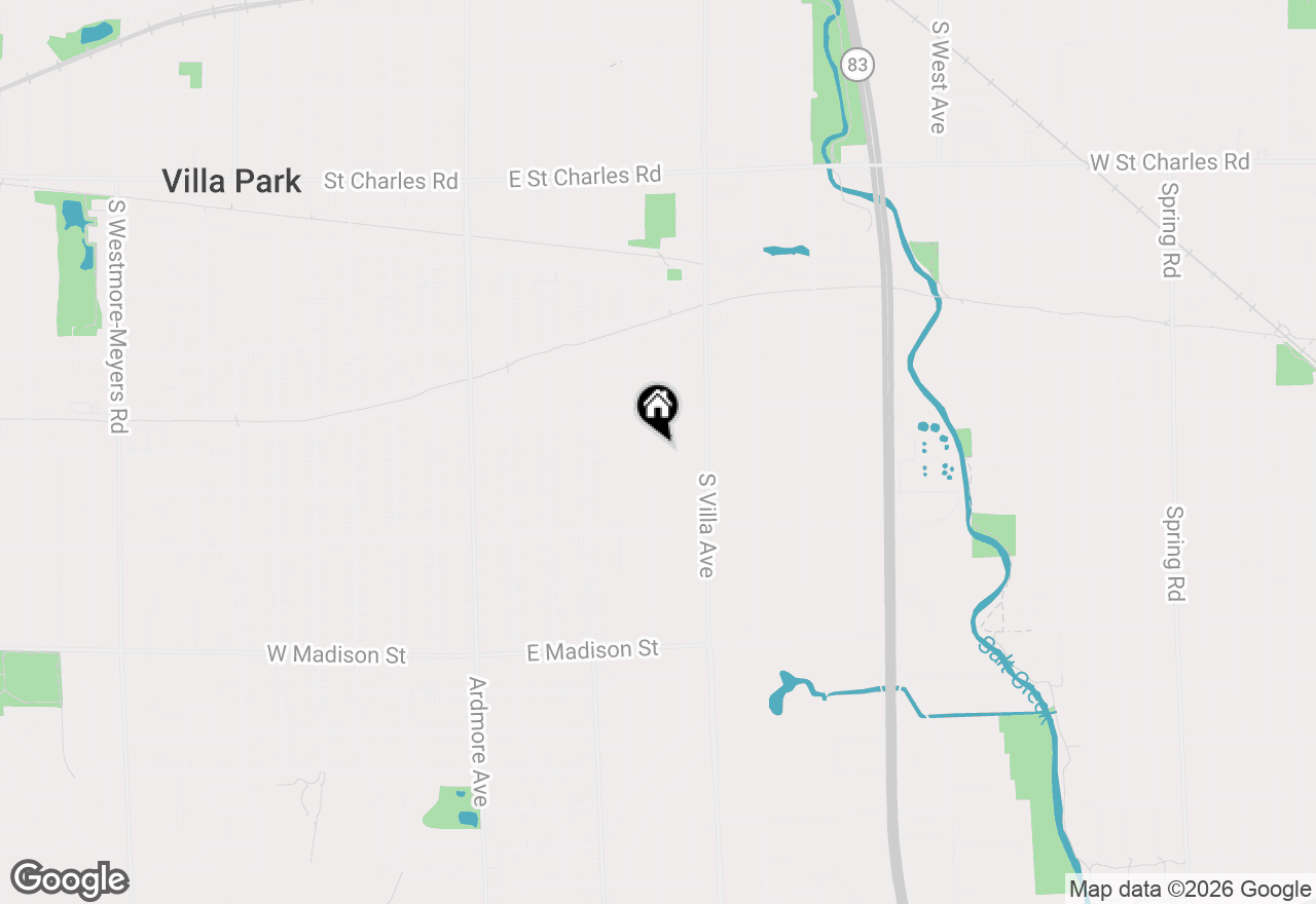 Map of 433 S Euclid Avenue, Villa Park, IL 60181