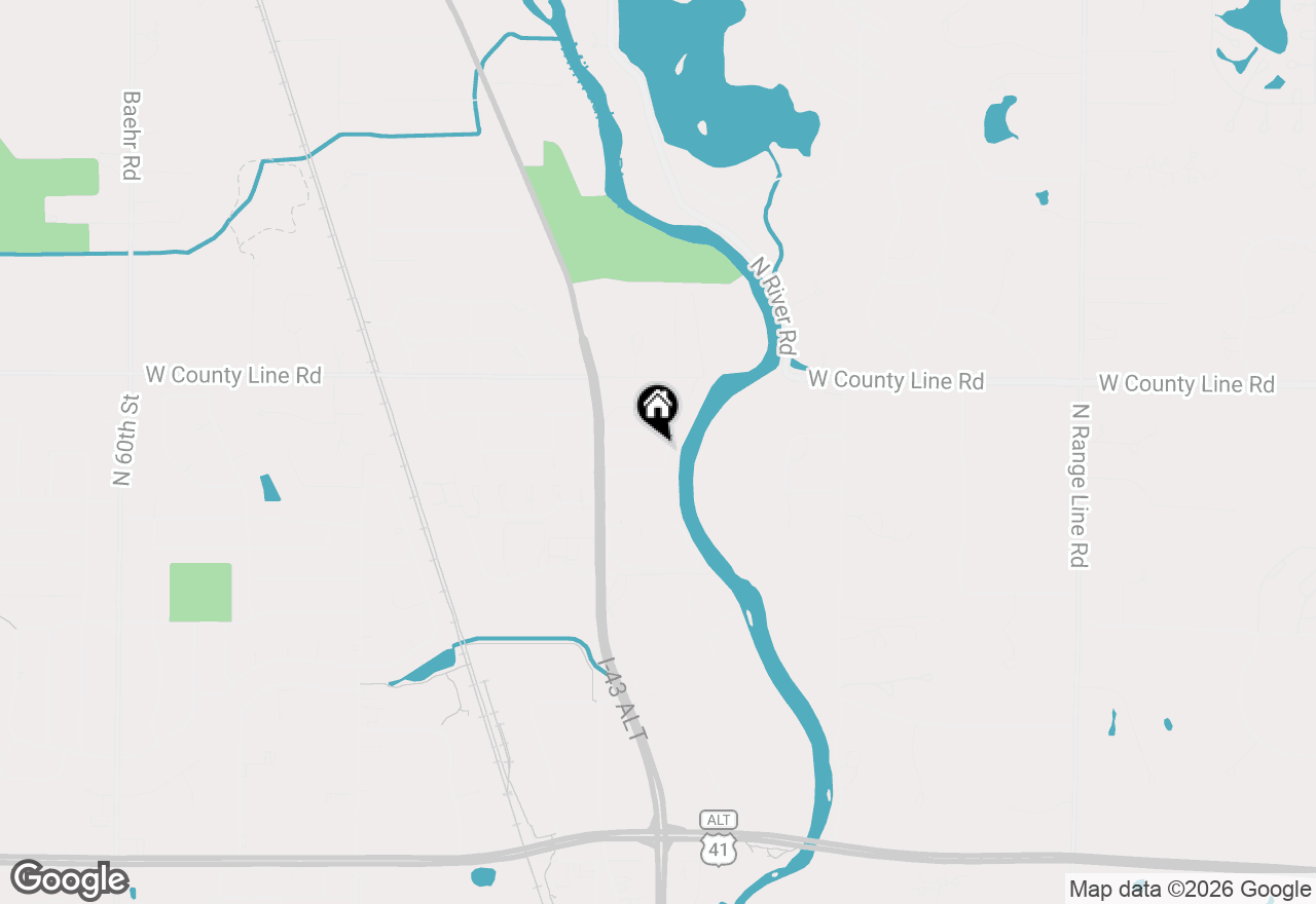 Map of 4100 W Cherrywood Ln, Brown Deer, WI 53209