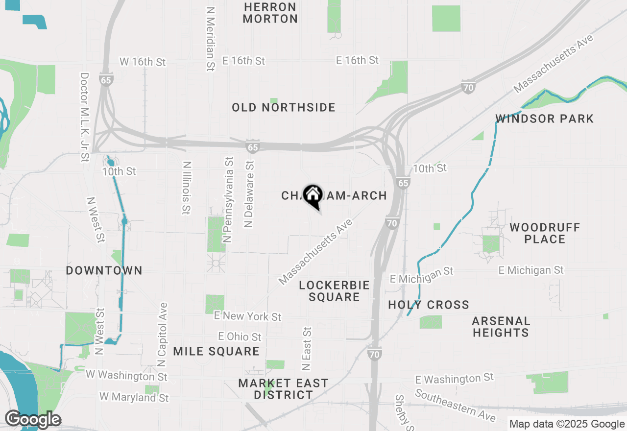 Map of 802 N Park Avenue, Indianapolis, IN 46202