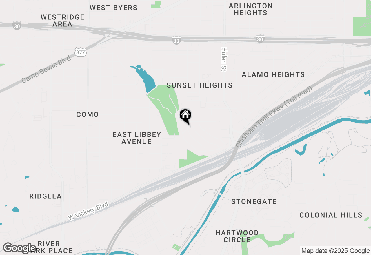 Map of 3912 Eldridge Street, Fort Worth, TX 76107