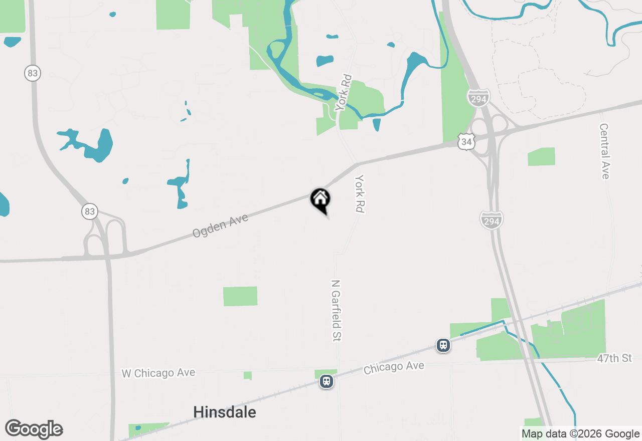 Map of 605 N Washington Street, Hinsdale, IL 60521