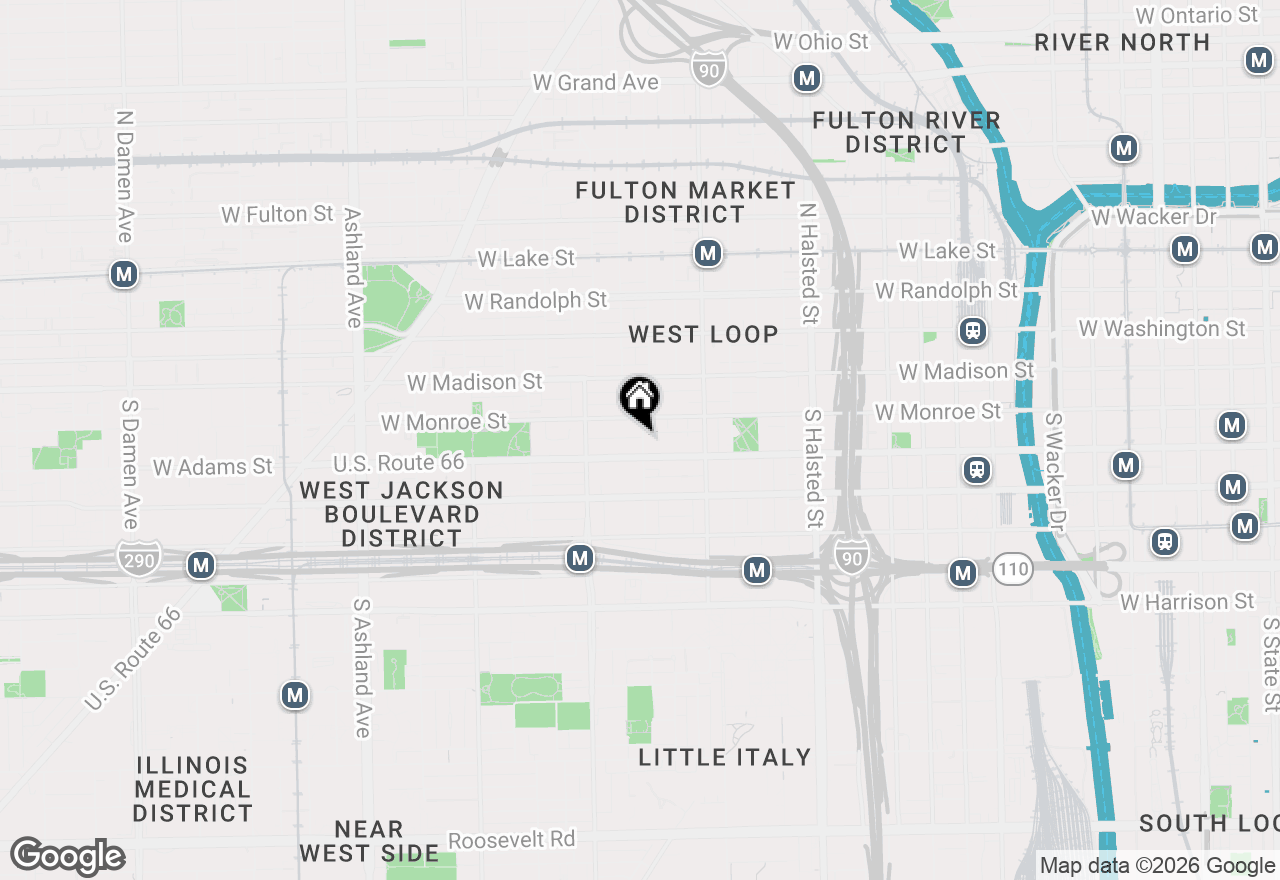 Map of 122 S Aberdeen Street #2N, Chicago, IL 60607
