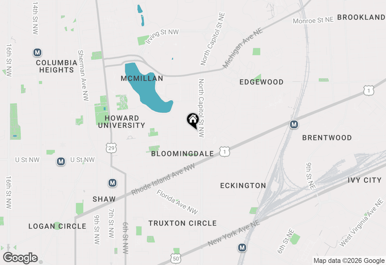 Map of 32 Adams Street Nw, Washington, DC 20001