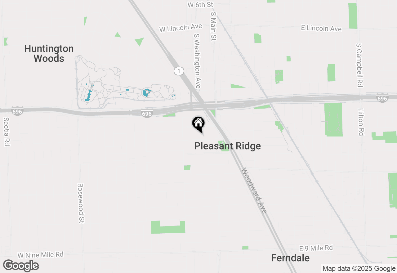 Map of 22 Elm Park Boulevard, Pleasant Ridge, MI 48069