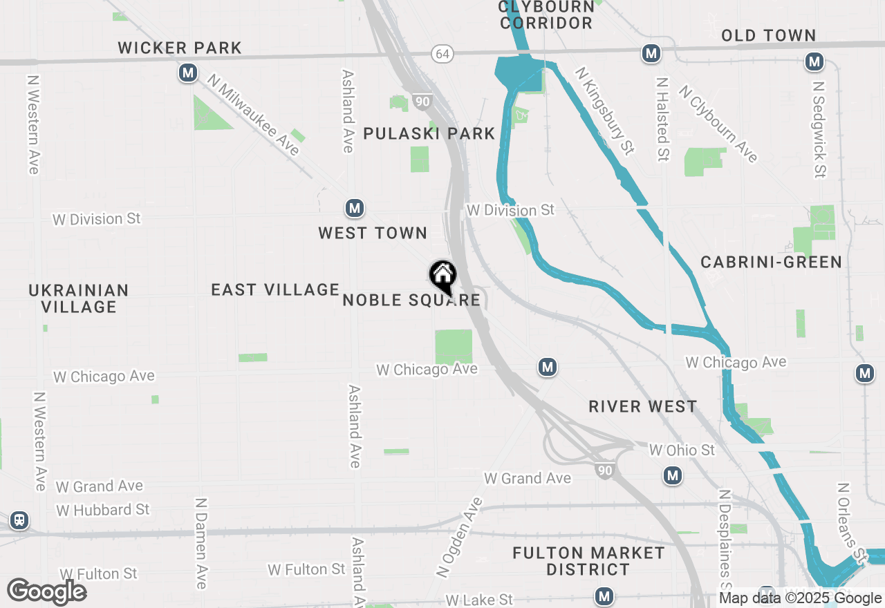Map of 1360 W Walton Street #2E, Chicago, IL 60642