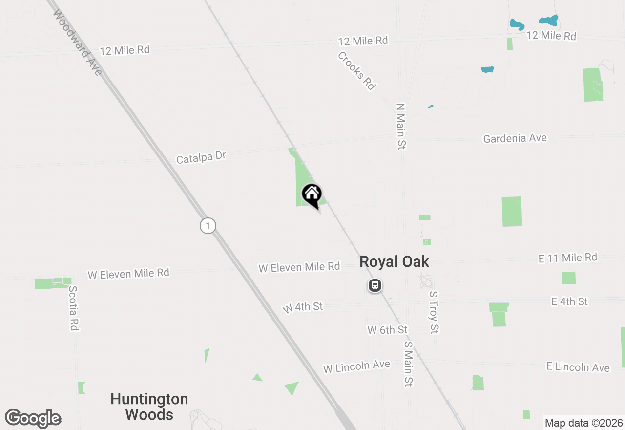 Map of 802 Park Avenue, Royal Oak, MI 48067