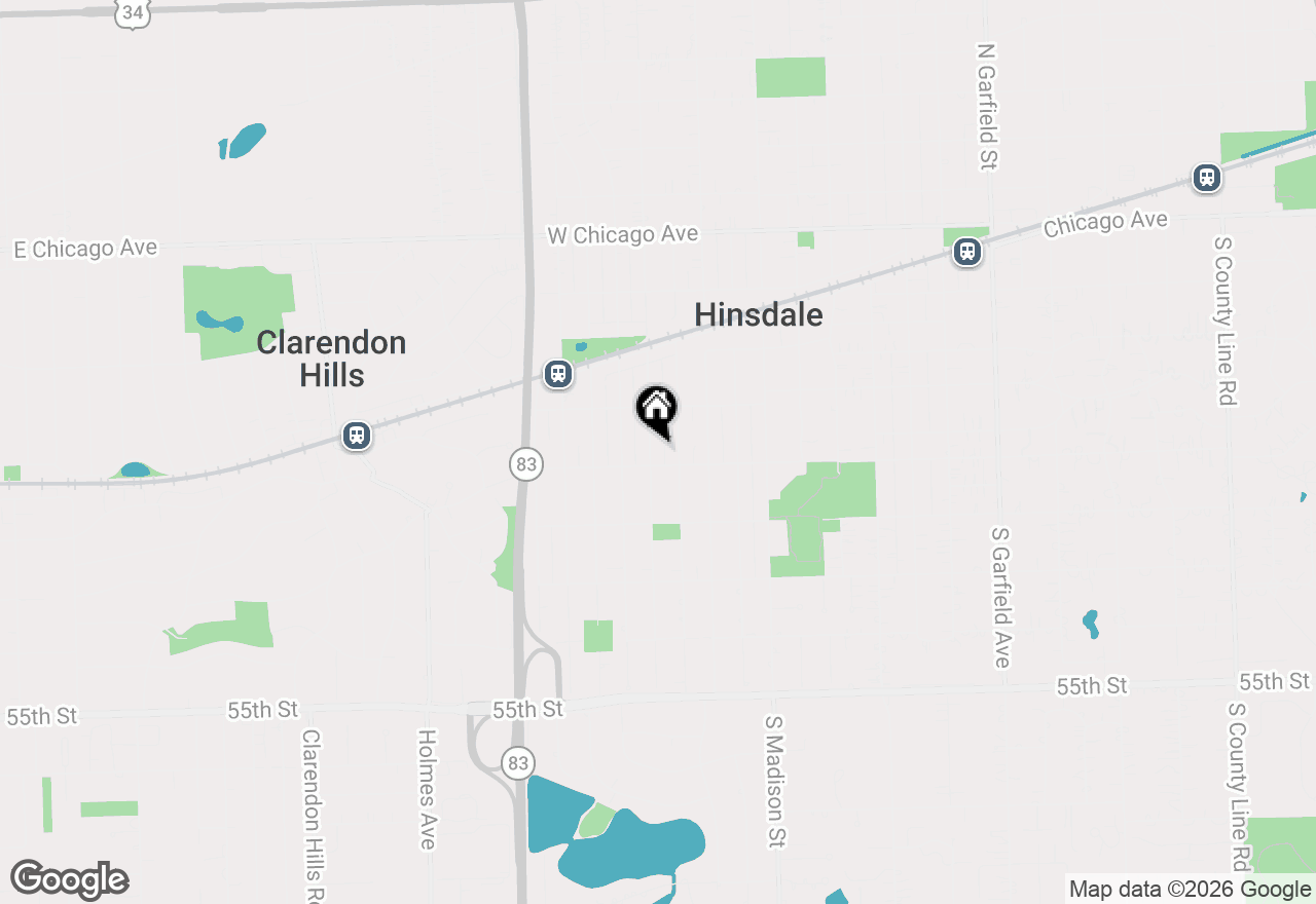 Map of 437 S Adams Street, Hinsdale, IL 60521