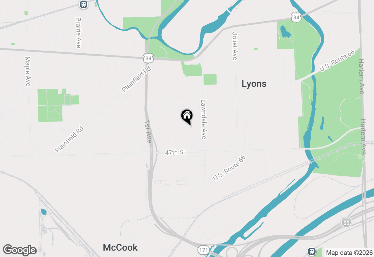 Map of 8326 45th Place, Lyons, IL 60534