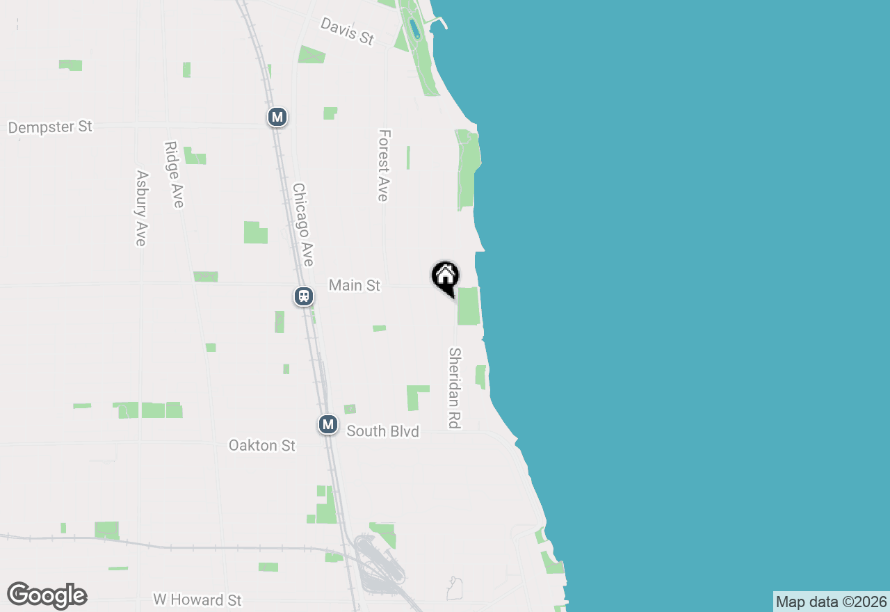 Map of 824 Sheridan Road, Evanston, IL 60202