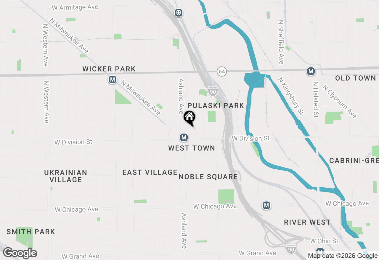 Map of 1232 N Bosworth Avenue #102, Chicago, IL 60642