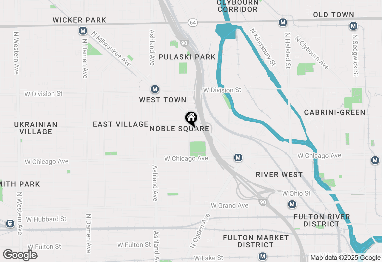 Map of 1366 W Walton Street #1W, Chicago, IL 60642
