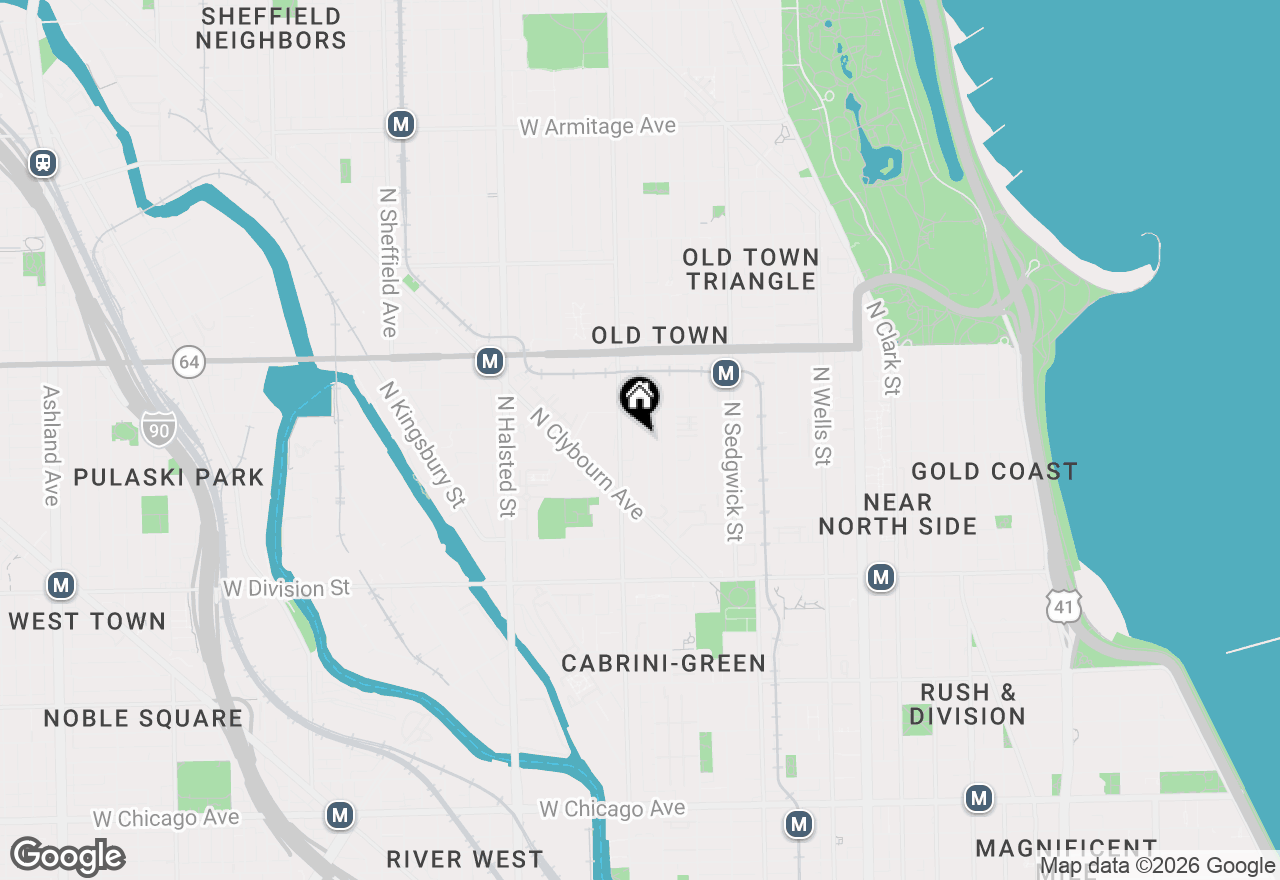Map of 1418 N Mohawk Street #3S, Chicago, IL 60610