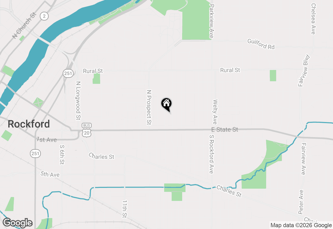 Map of 221 N Highland Avenue, Rockford, IL 61107