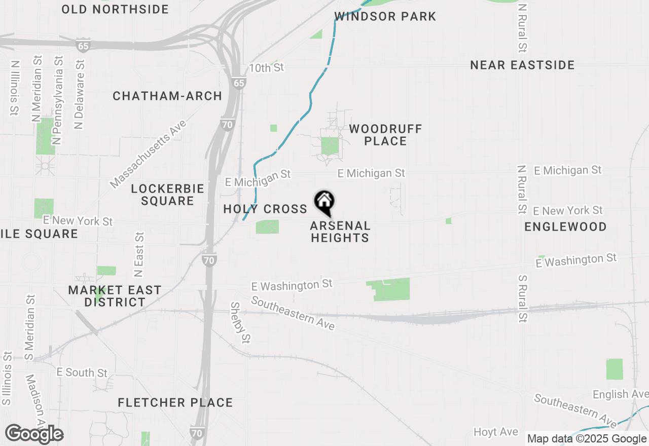 Map of 323 N Arsenal Avenue, Indianapolis, IN 46201