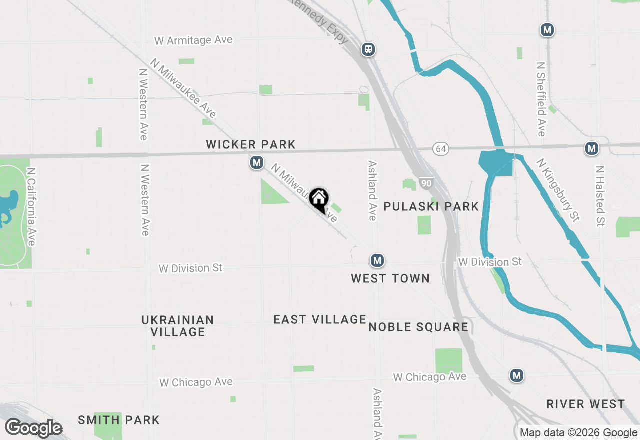 Map of 1309 N Wicker Park Avenue #GROUND, Chicago, IL 60622