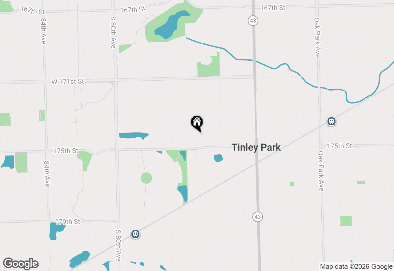 Map of 17363 Oleander Avenue, Tinley Park, IL 60477