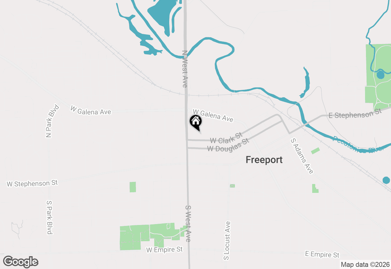 Map of 317 N Grove Avenue, Freeport, IL 61032
