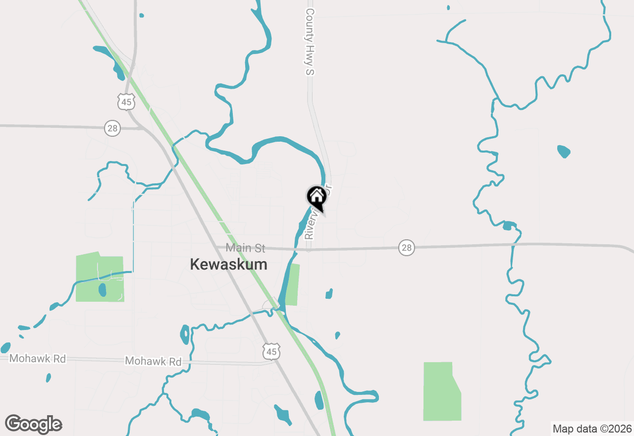 Map of 1408 Riverview Dr, Kewaskum, WI 53040