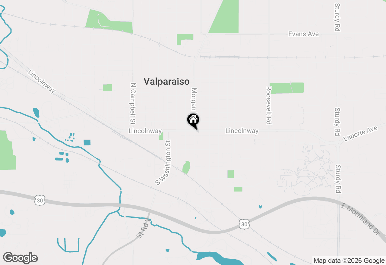 Map of 222 Lincolnway, Valparaiso, IN 46383