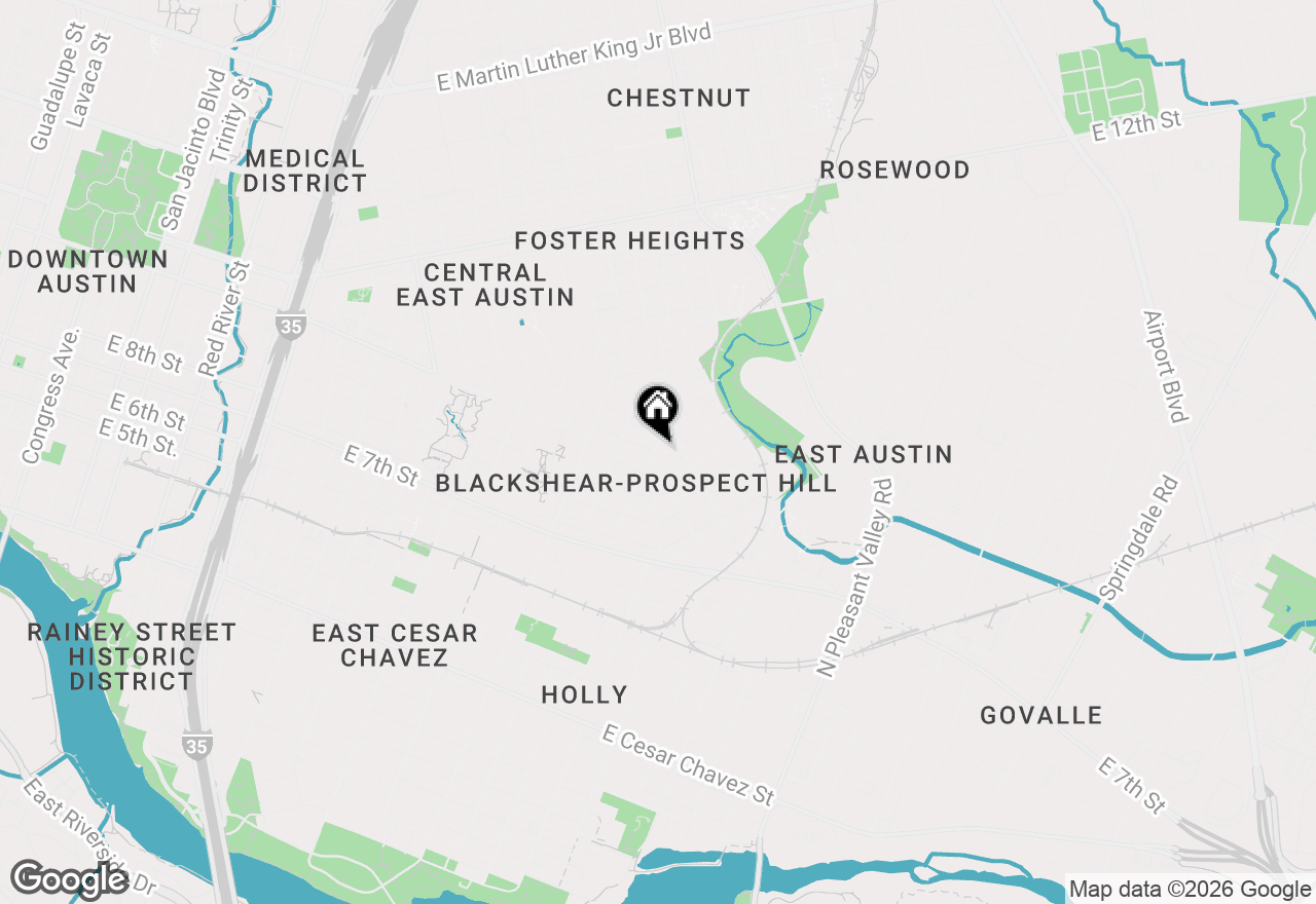 Map of 2302 E 11th St, Austin, TX 78702