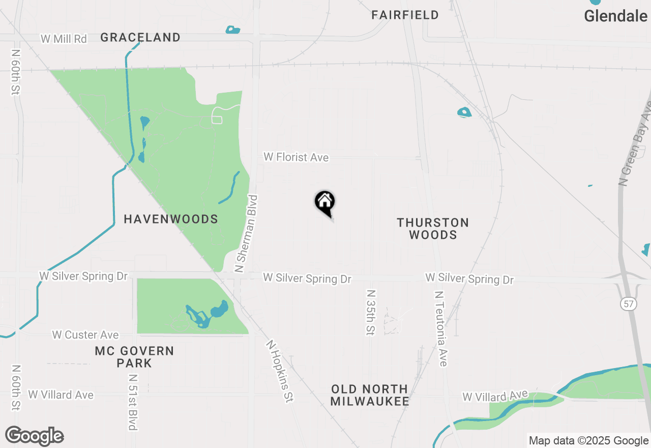 Map of 5747 N 38th St, Milwaukee, WI 53209