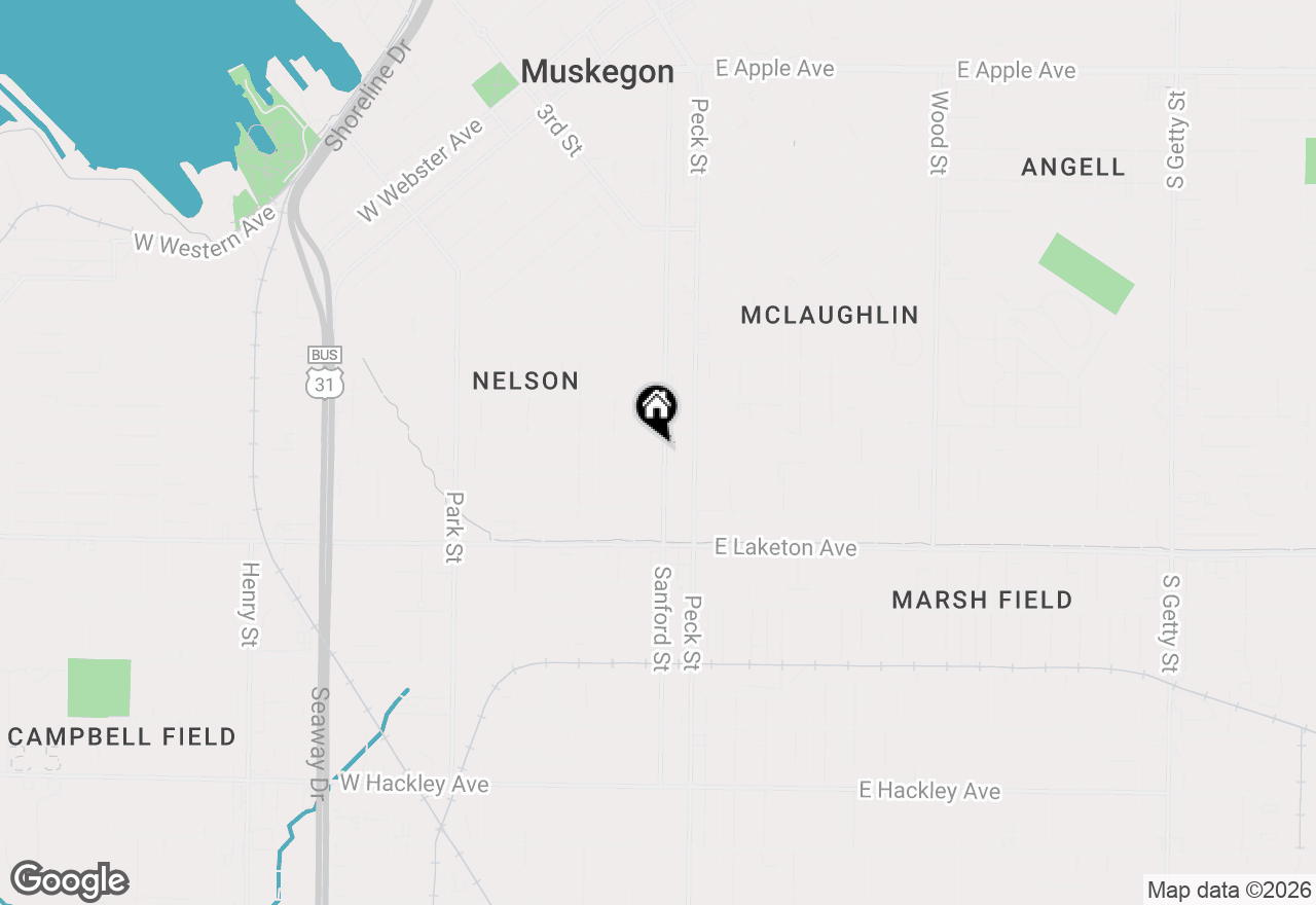Map of 1641 Sanford Street, Muskegon, MI 49441