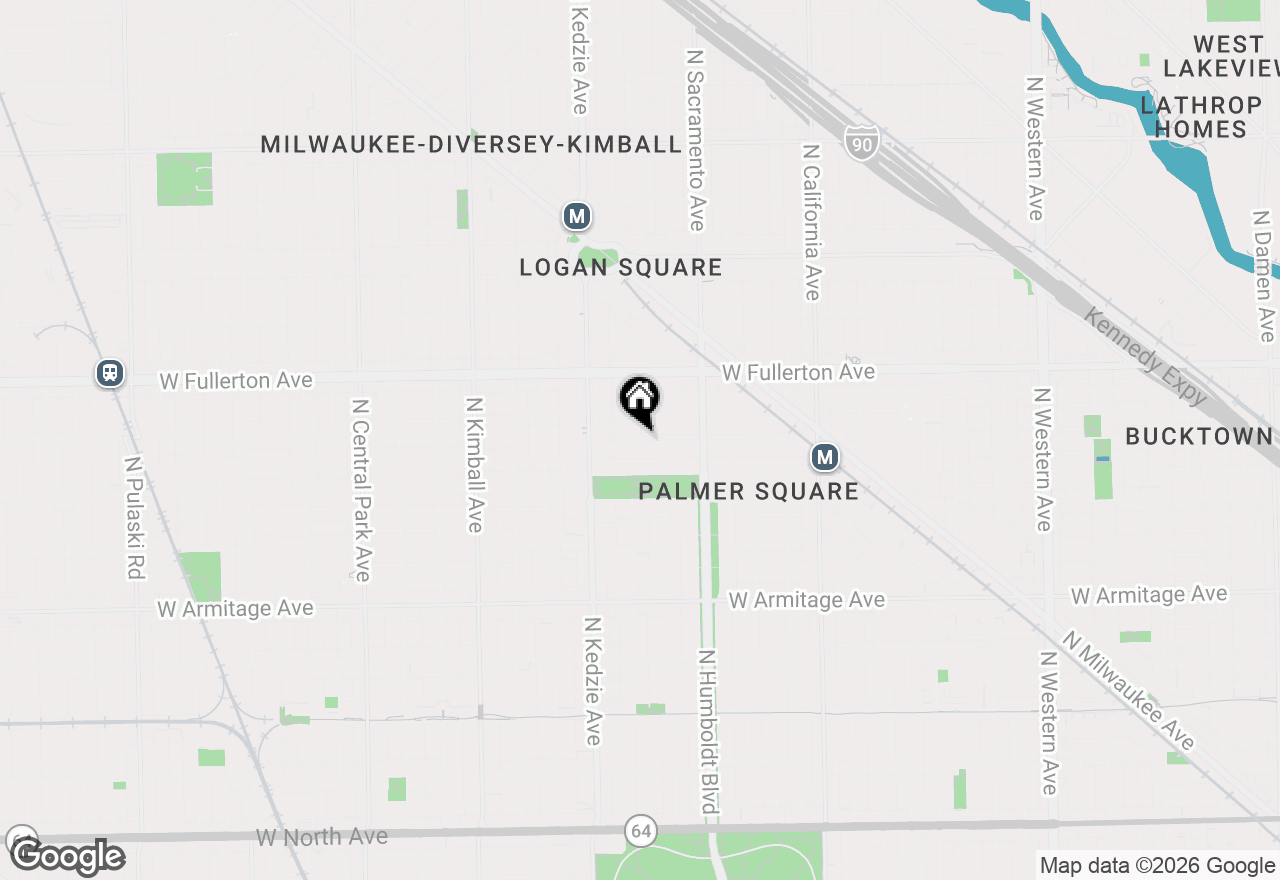 Map of 3106 W Lyndale Street #3B, Chicago, IL 60647