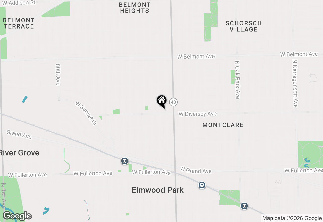 Map of 7294 W Diversey Avenue #2, Elmwood Park, IL 60707