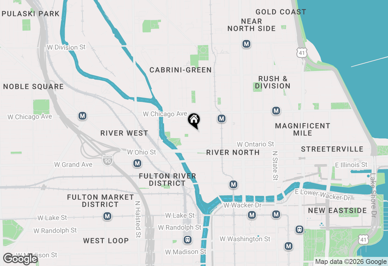 Map of 421 W Huron Street #1207, Chicago, IL 60654